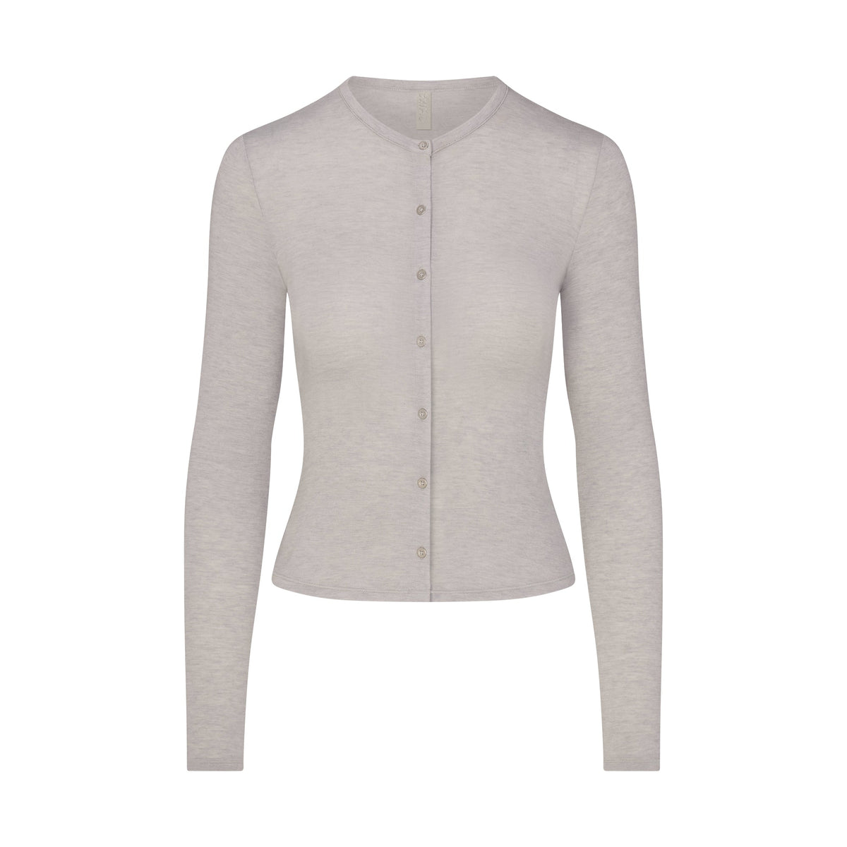 SHEER MODAL CARDIGAN | HEATHER GREY FLAT ON A WHITE BACKGROUND | FLT