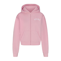 COTTON FLEECE LOGO CLASSIC ZIP UP HOODIE | HALITE WITH SNOW LOGO FLAT ON A WHITE BACKGROUND | FLT