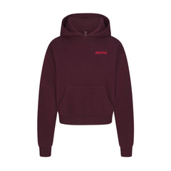 COTTON FLEECE HOODIE WITH EMBOSSED LOGO | CURRANT FLAT ON A WHITE BACKGROUND | FLT