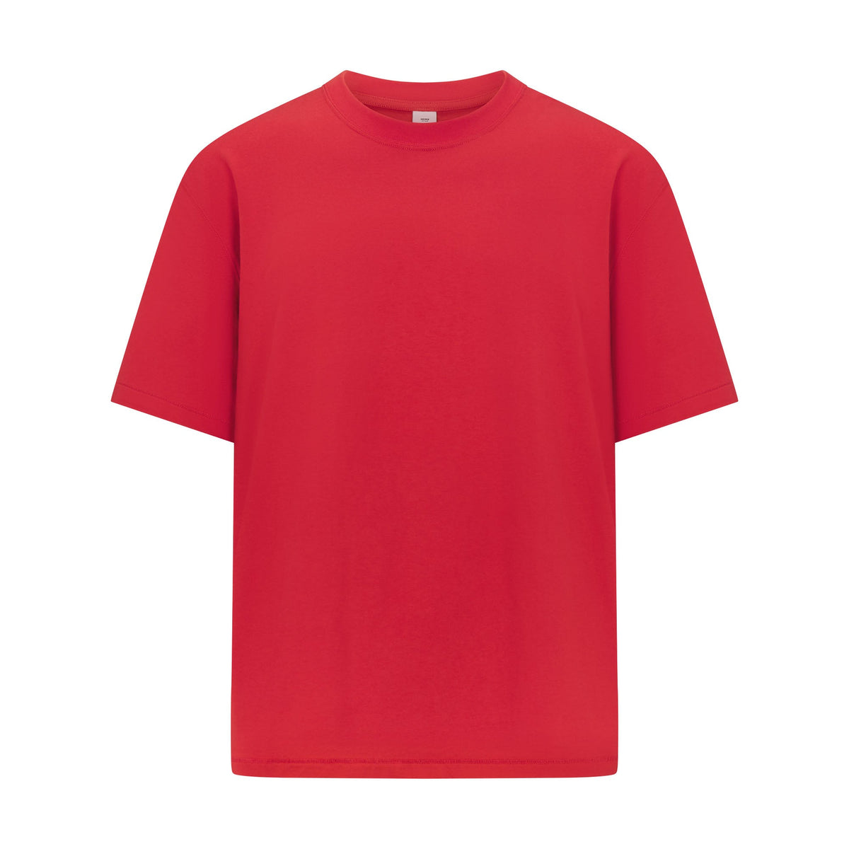 HEAVYWEIGHT COTTON MENS CLASSIC CREWNECK | WASHED RED FLAT ON A WHITE BACKGROUND | FLT