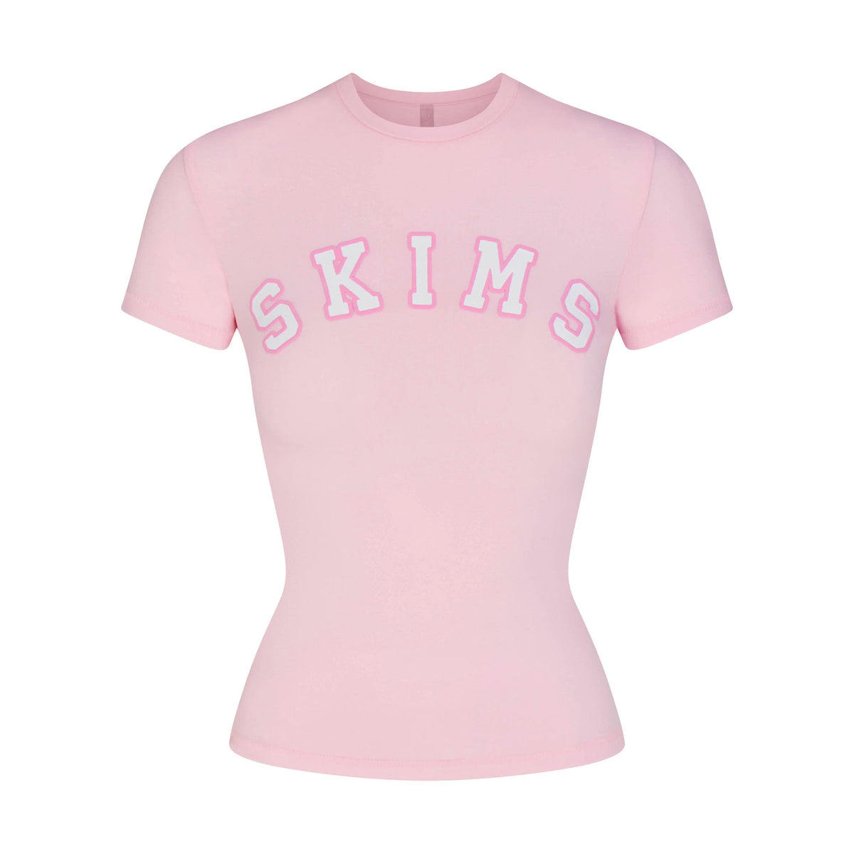COTTON JERSEY T-SHIRT | CHERRY BLOSSOM WITH SNOW LOGO FLAT ON A WHITE BACKGROUND | FLT