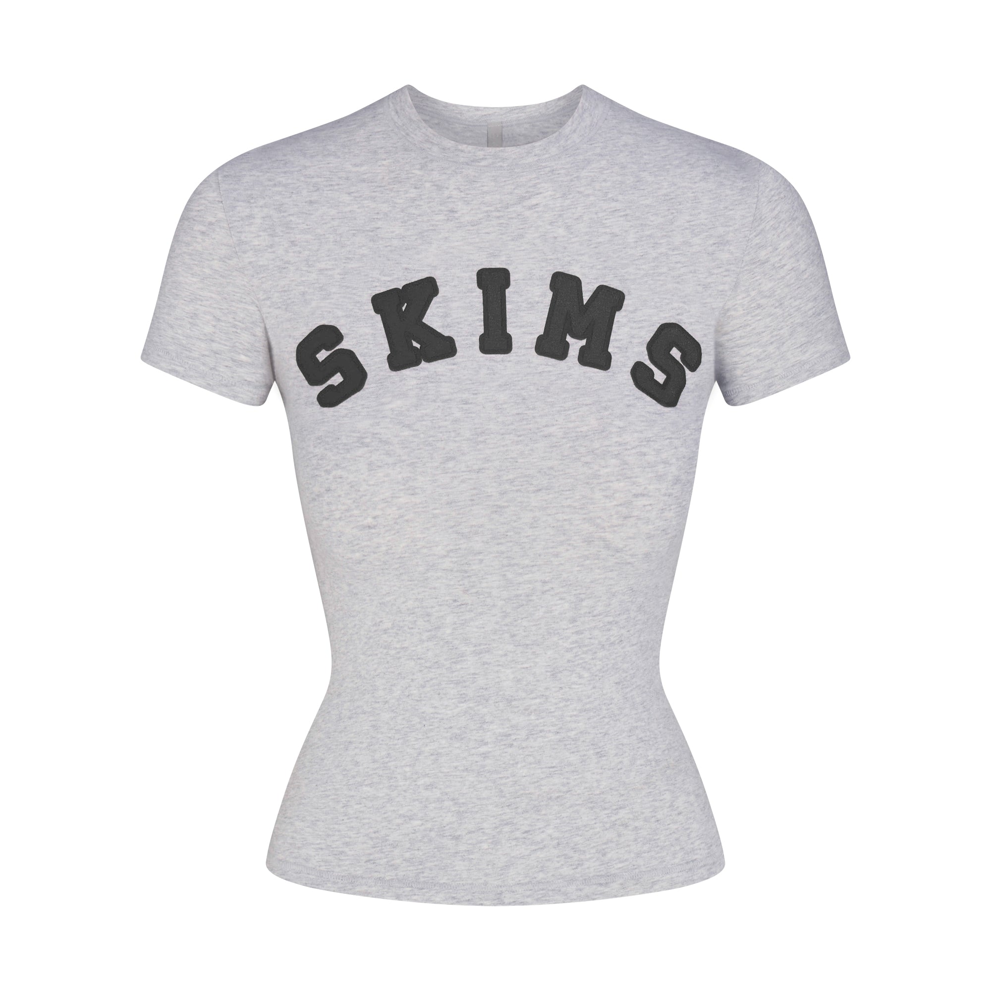 COTTON JERSEY T-SHIRT | LIGHT HEATHER GREY WITH ONYX LOGO FLAT ON A WHITE BACKGROUND | FLT