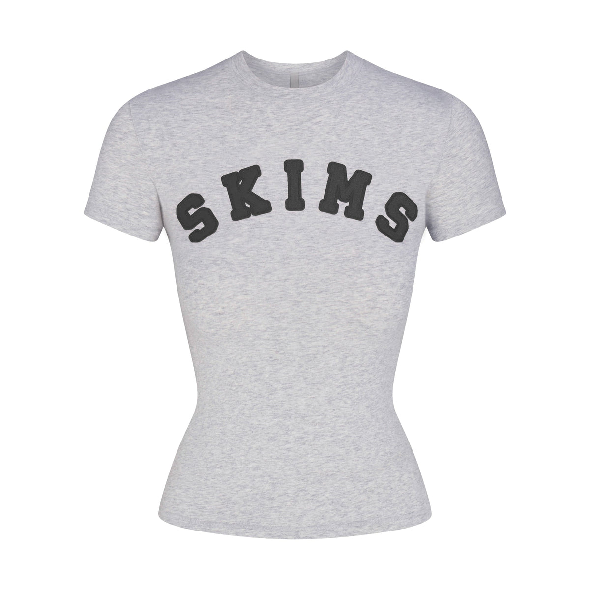 COTTON JERSEY T-SHIRT | LIGHT HEATHER GREY WITH ONYX LOGO FLAT ON A WHITE BACKGROUND | FLT