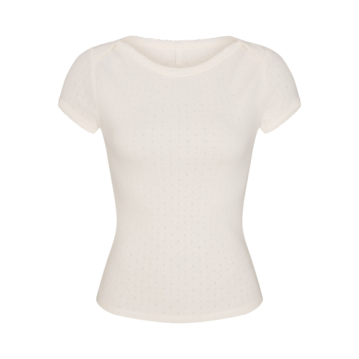 HEAVY POINTELLE BOATNECK TEE | MARBLE FLAT ON A WHITE BACKGROUND | FLT