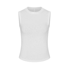 WORN IN JERSEY HIGH CREW TANK | SNOW FLAT ON A WHITE BACKGROUND | FLT
