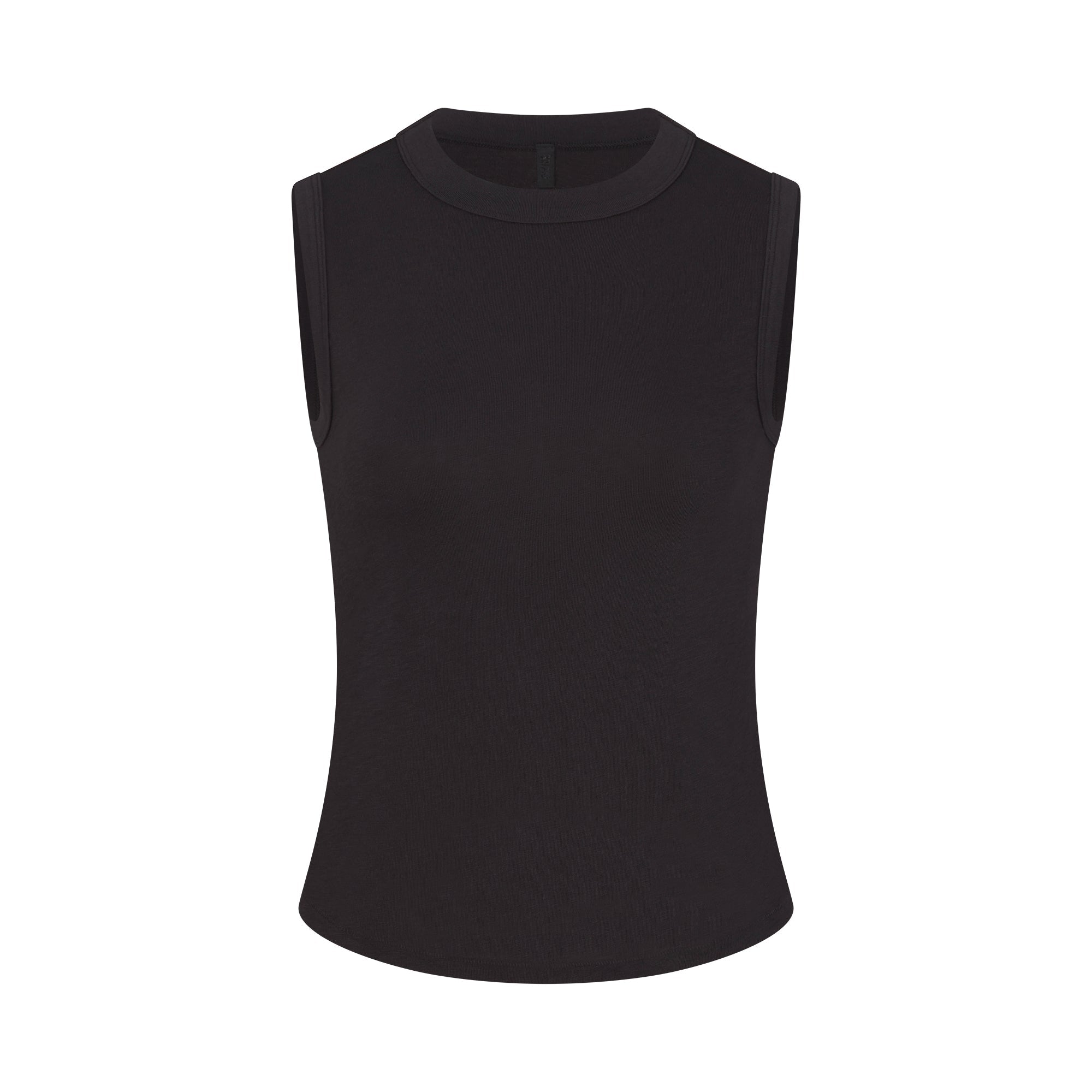 WORN IN JERSEY HIGH CREW TANK | WASHED ONYX FLAT ON A WHITE BACKGROUND | FLT