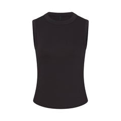 WORN IN JERSEY HIGH CREW TANK | WASHED ONYX FLAT ON A WHITE BACKGROUND | FLT