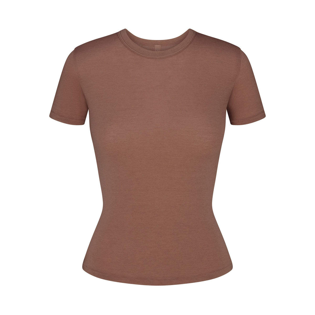 SHEER MODAL LONG T-SHIRT | SIENNA FLAT ON A WHITE BACKGROUND | FLT