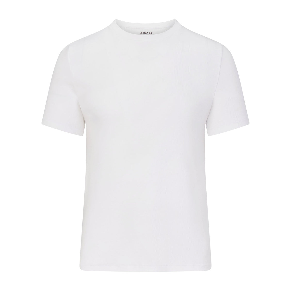 SKIMS COTTON MENS RIB T-SHIRT | CHALK FLAT ON A WHITE BACKGROUND | FLT