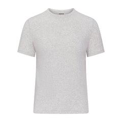 SKIMS COTTON MENS RIB T-SHIRT | LIGHT HEATHER GREY FLAT ON A WHITE BACKGROUND | FLT