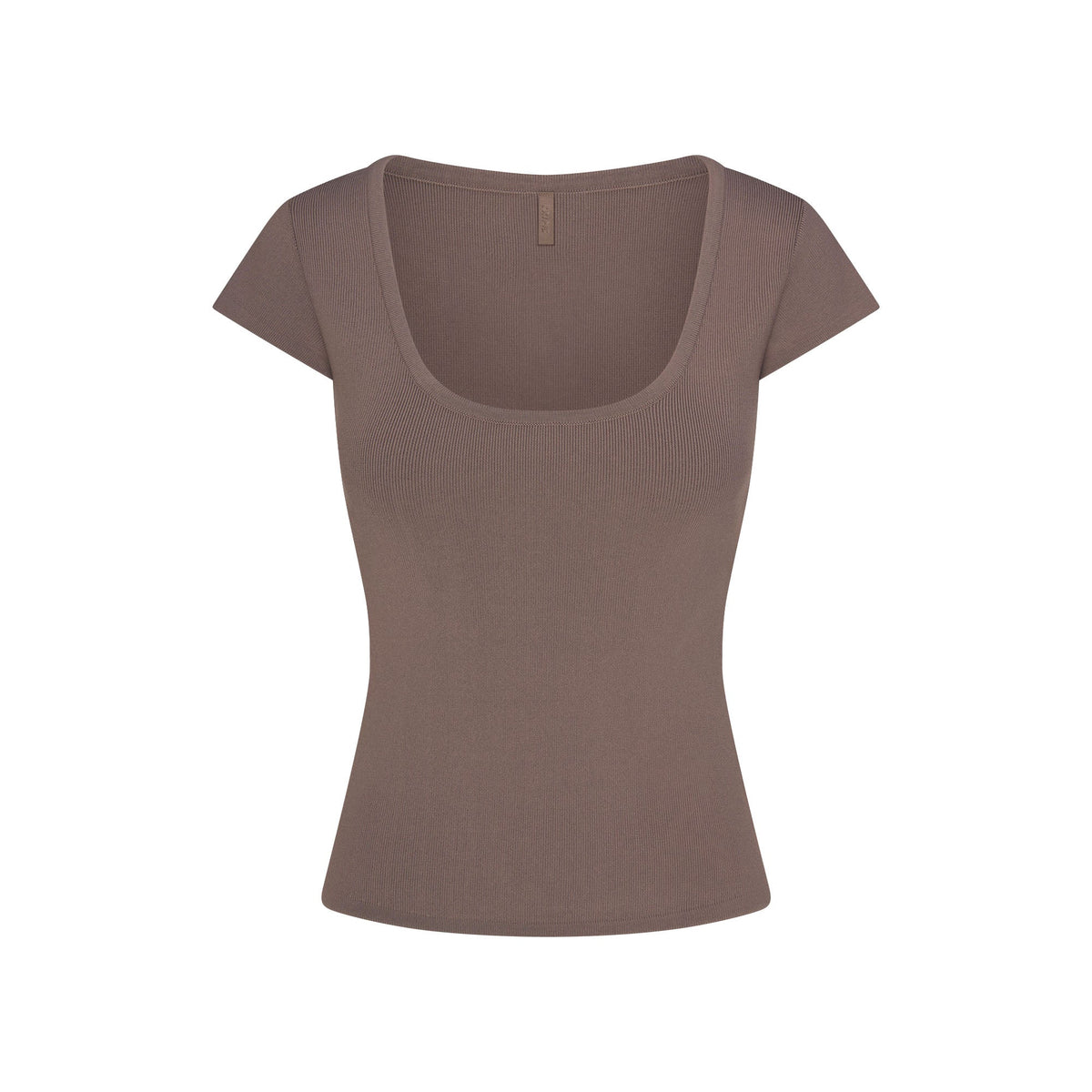 REFINED KNIT SCOOP NECK TOP | AMETHYST FLAT ON A WHITE BACKGROUND | FLT