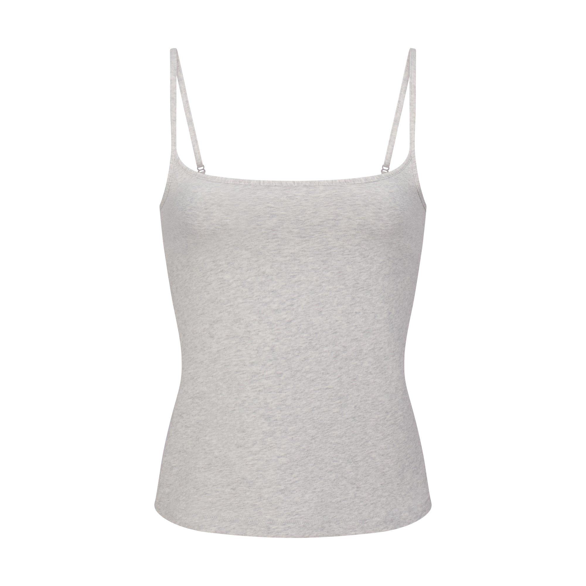 COTTON JERSEY SCOOP NECK CAMI | LIGHT HEATHER GREY FLAT ON A WHITE BACKGROUND | FLT