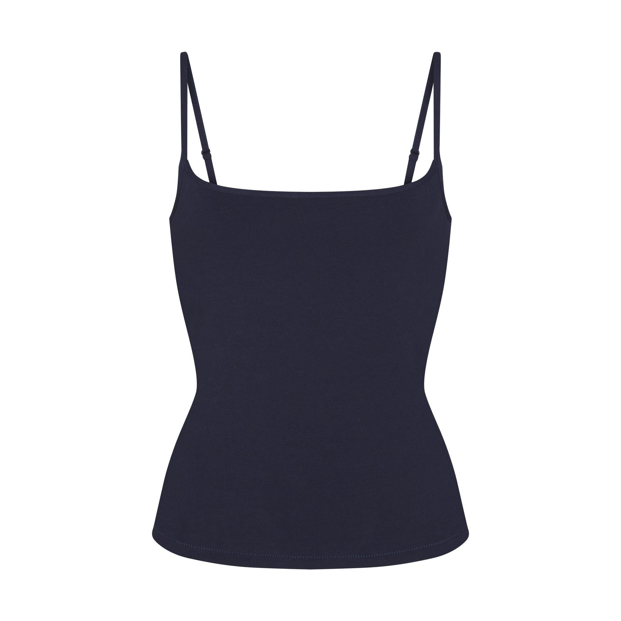COTTON JERSEY SCOOP NECK CAMI | NAVY FLAT ON A WHITE BACKGROUND | FLT