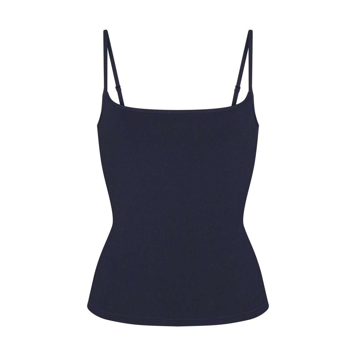 COTTON JERSEY SCOOP NECK CAMI | NAVY FLAT ON A WHITE BACKGROUND | FLT