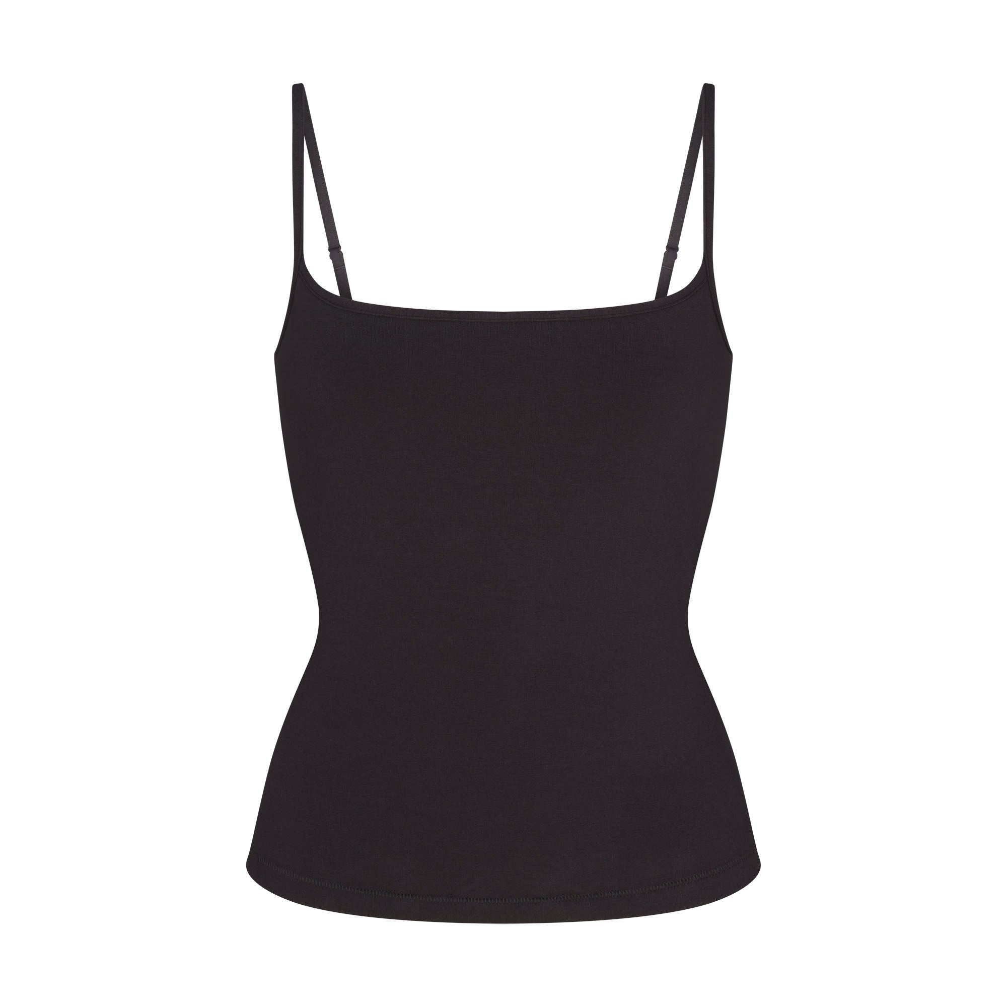 COTTON JERSEY SCOOP NECK CAMI | SOOT FLAT ON A WHITE BACKGROUND | FLT
