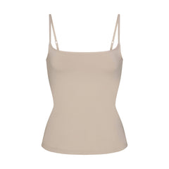 COTTON JERSEY SCOOP NECK CAMI | STONE FLAT ON A WHITE BACKGROUND | FLT