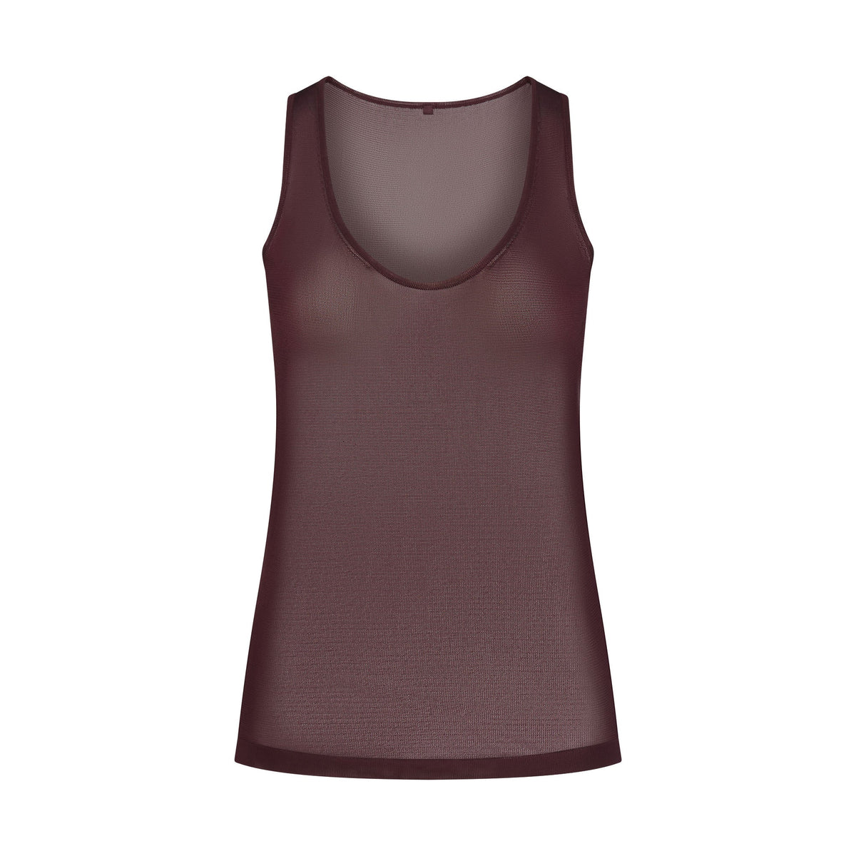 SLINKY KNIT SCOOP LONG TANK | CURRANT FLAT ON A WHITE BACKGROUND | FLT