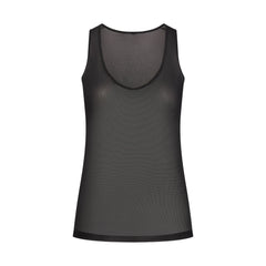 SLINKY KNIT SCOOP LONG TANK | OBSIDIAN FLAT ON A WHITE BACKGROUND | FLT