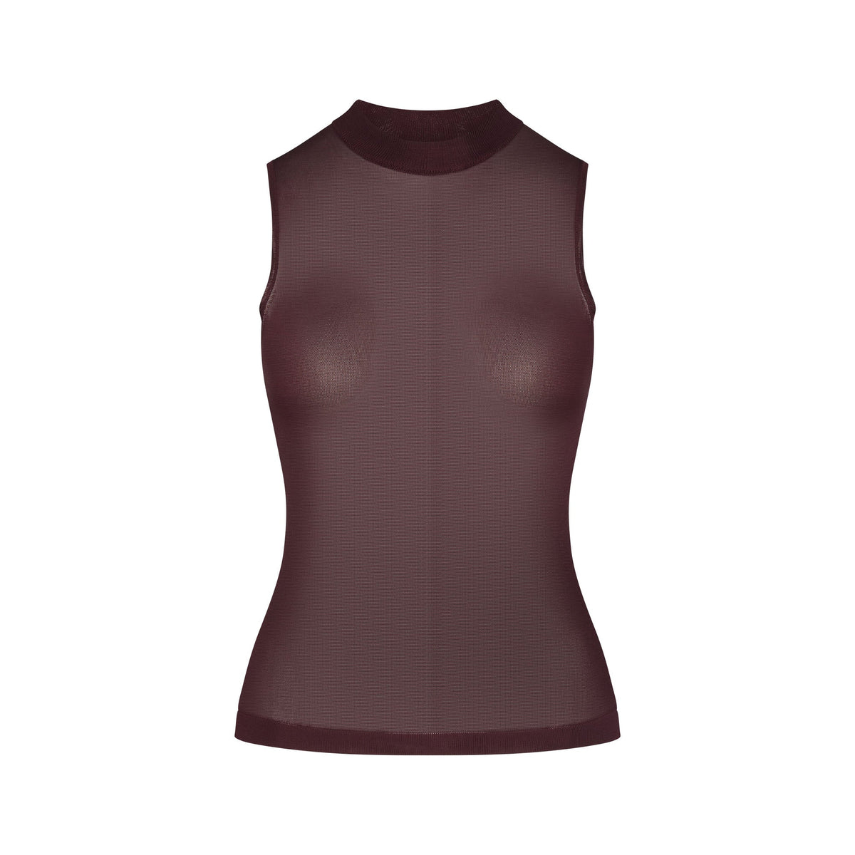 SLINKY KNIT MOCK NECK TANK | CURRANT FLAT ON A WHITE BACKGROUND | FLT