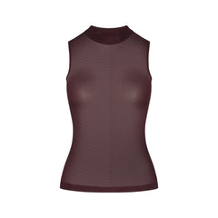 SLINKY KNIT MOCK NECK TANK | CURRANT FLAT ON A WHITE BACKGROUND | FLT