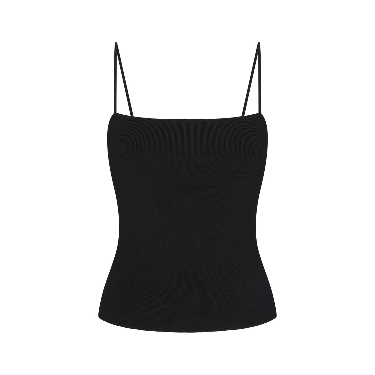 REFINED KNIT CAMI | OBSIDIAN FLAT ON A WHITE BACKGROUND | FLT