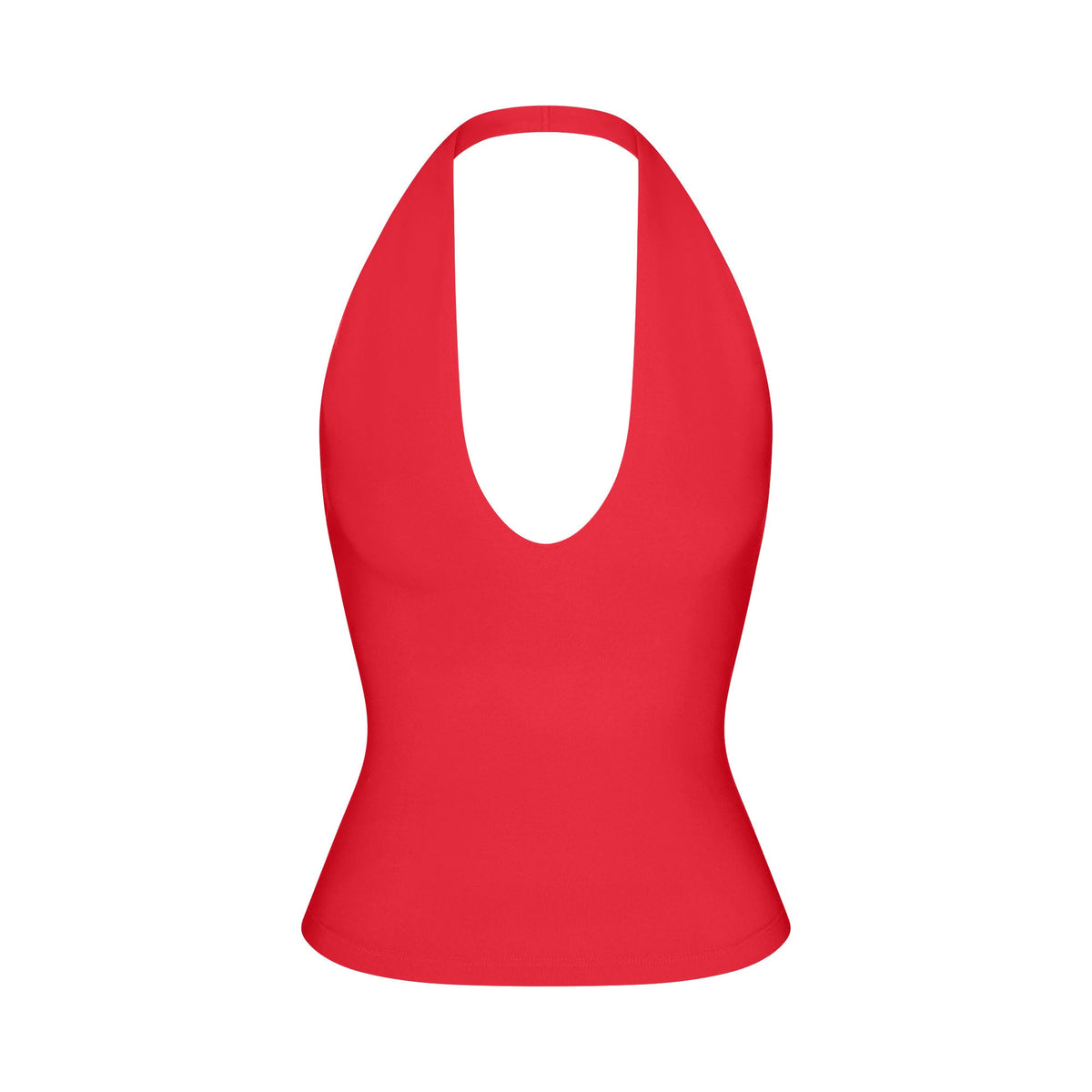 SMOOTH LAYERS HALTER TOP | CARMINE FLAT ON A WHITE BACKGROUND | FLT
