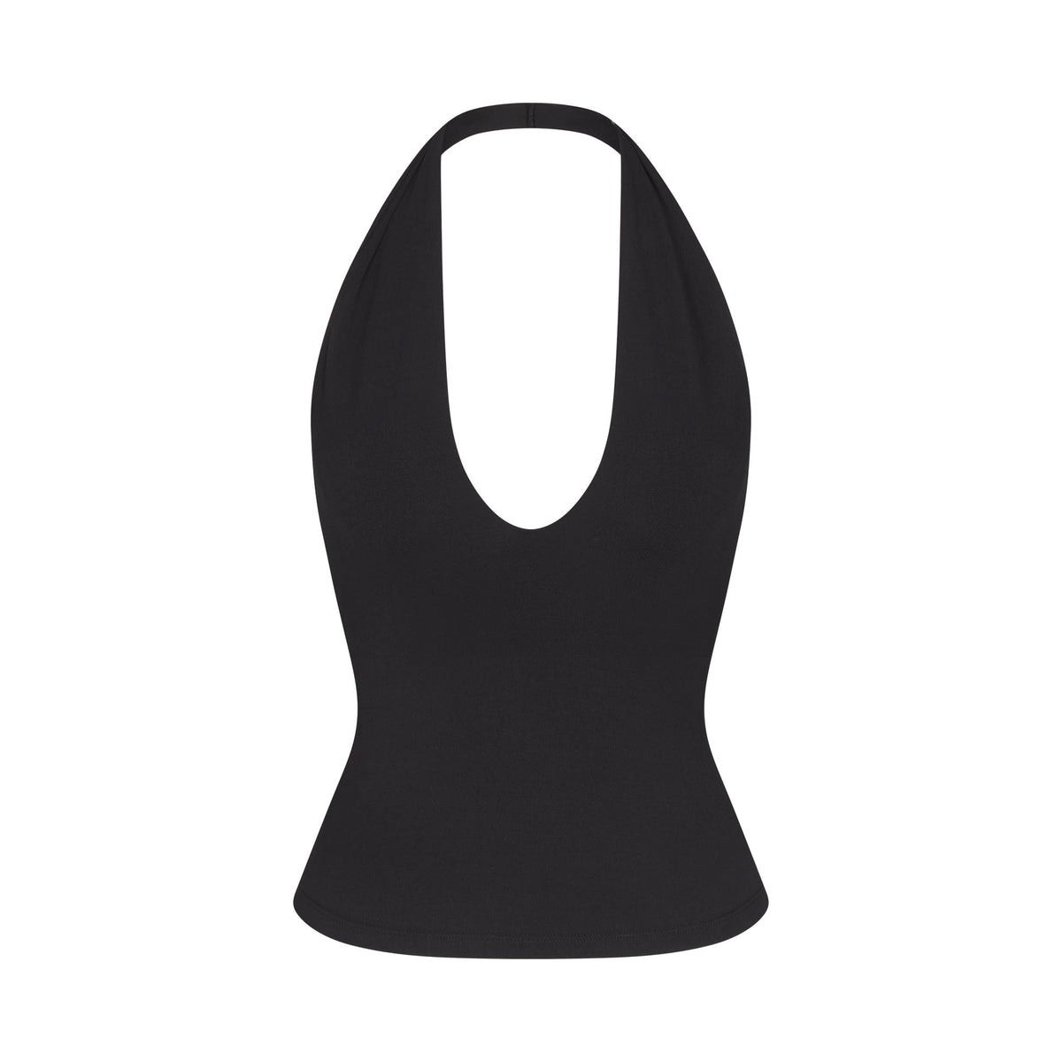 SMOOTH LAYERS HALTER TOP | OBSIDIAN FLAT ON A WHITE BACKGROUND | FLT
