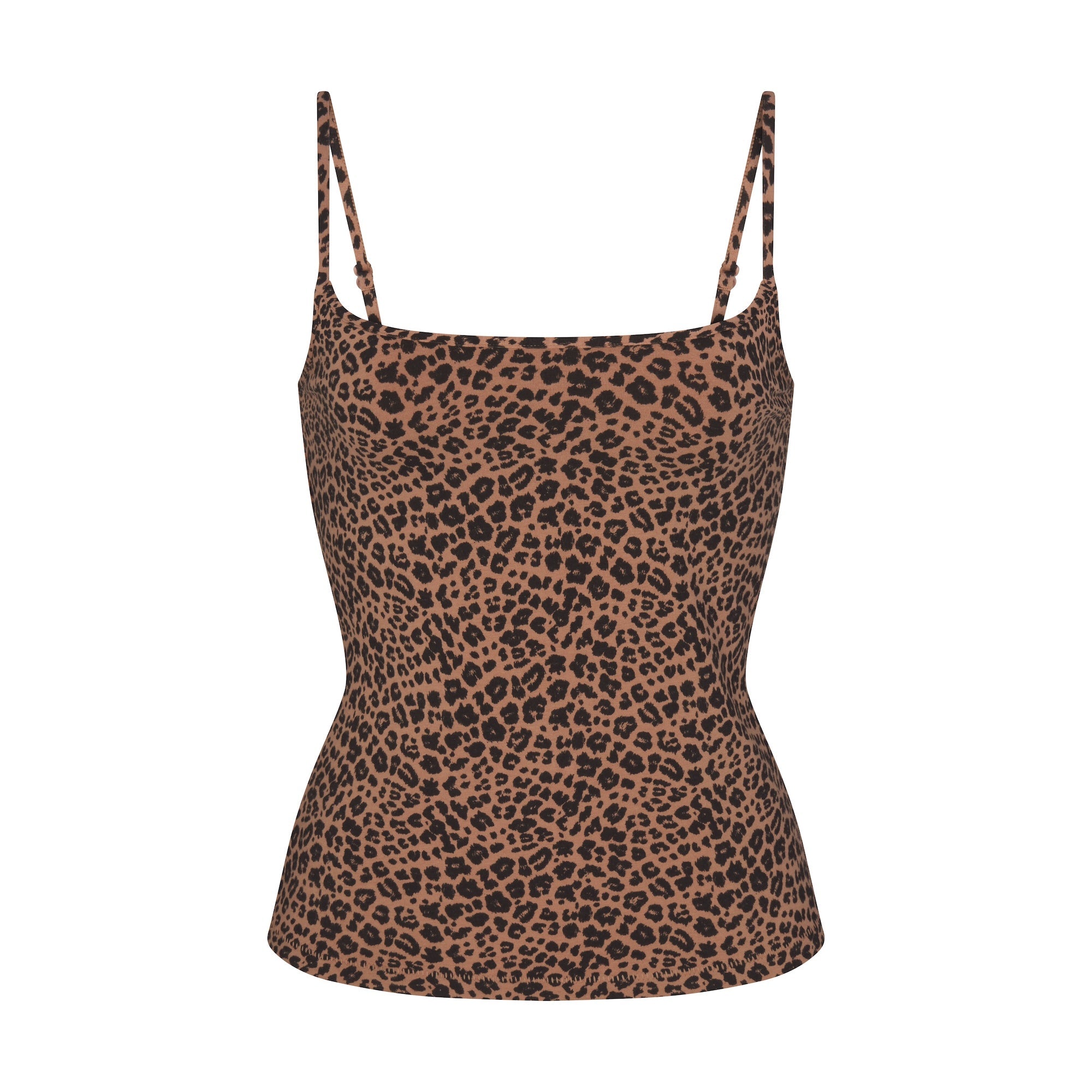 COTTON JERSEY SCOOP NECK CAMI | SIENNA NATURAL LEOPARD FLAT ON A WHITE BACKGROUND | FLT