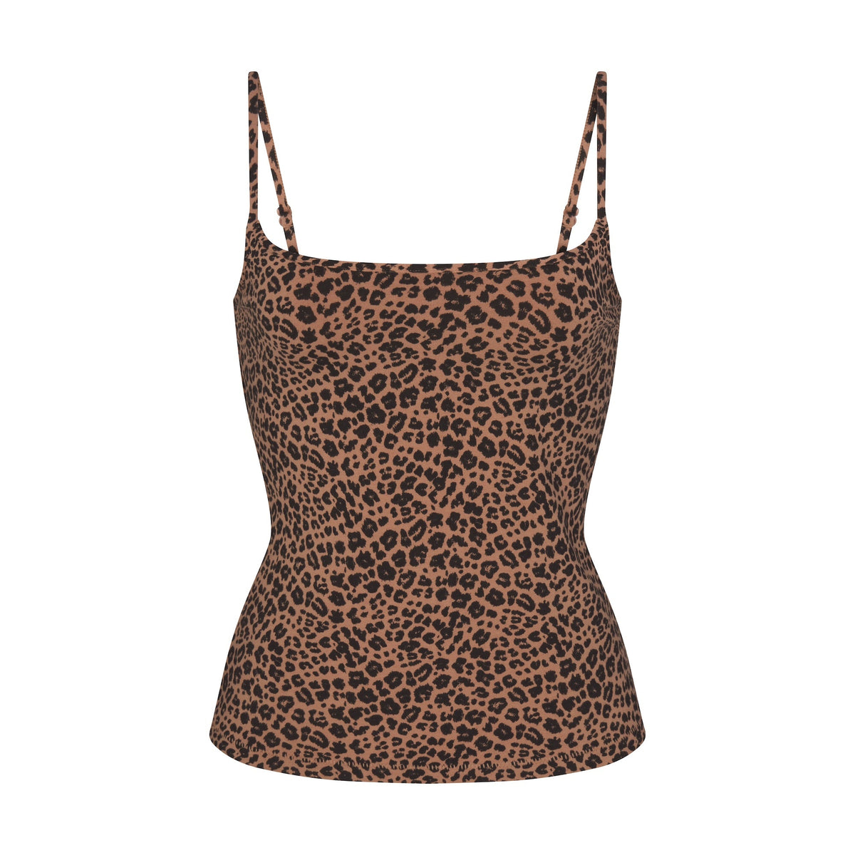 COTTON JERSEY SCOOP NECK CAMI | SIENNA NATURAL LEOPARD FLAT ON A WHITE BACKGROUND | FLT