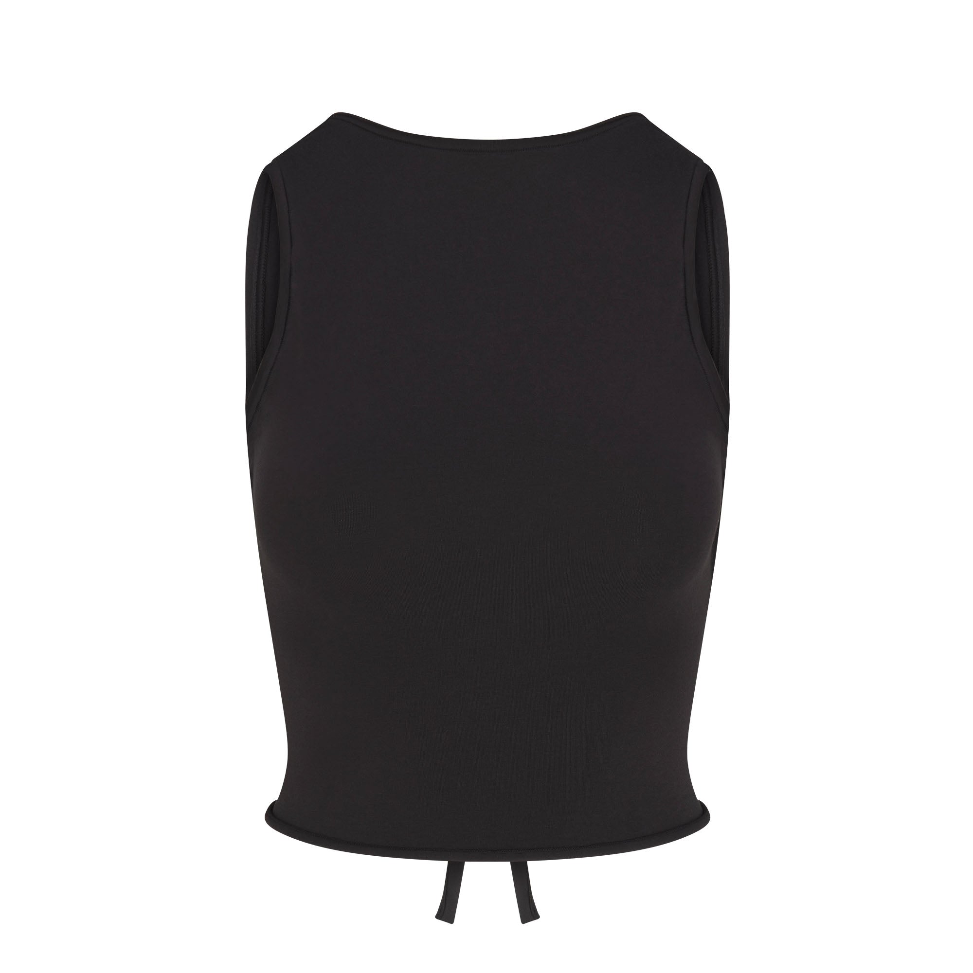 COTTON JERSEY TIE BACK TANK | SOOT FLAT ON A WHITE BACKGROUND | FLT