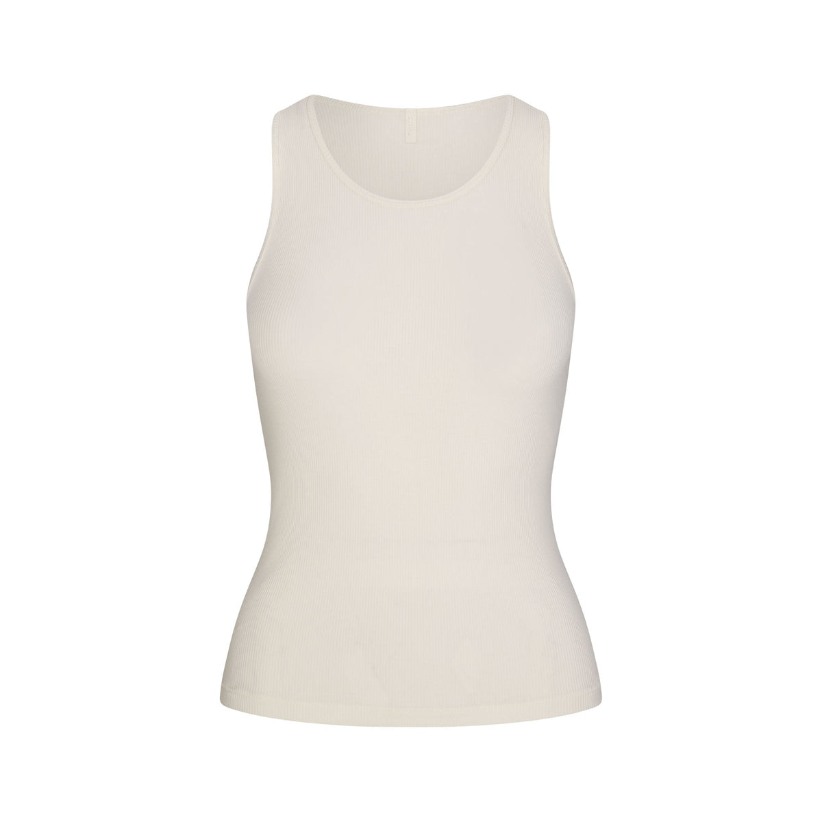 RIB SLEEP TANK | IVORY & LAYS FLAT ON A WHITE BACKGROUND | FLT