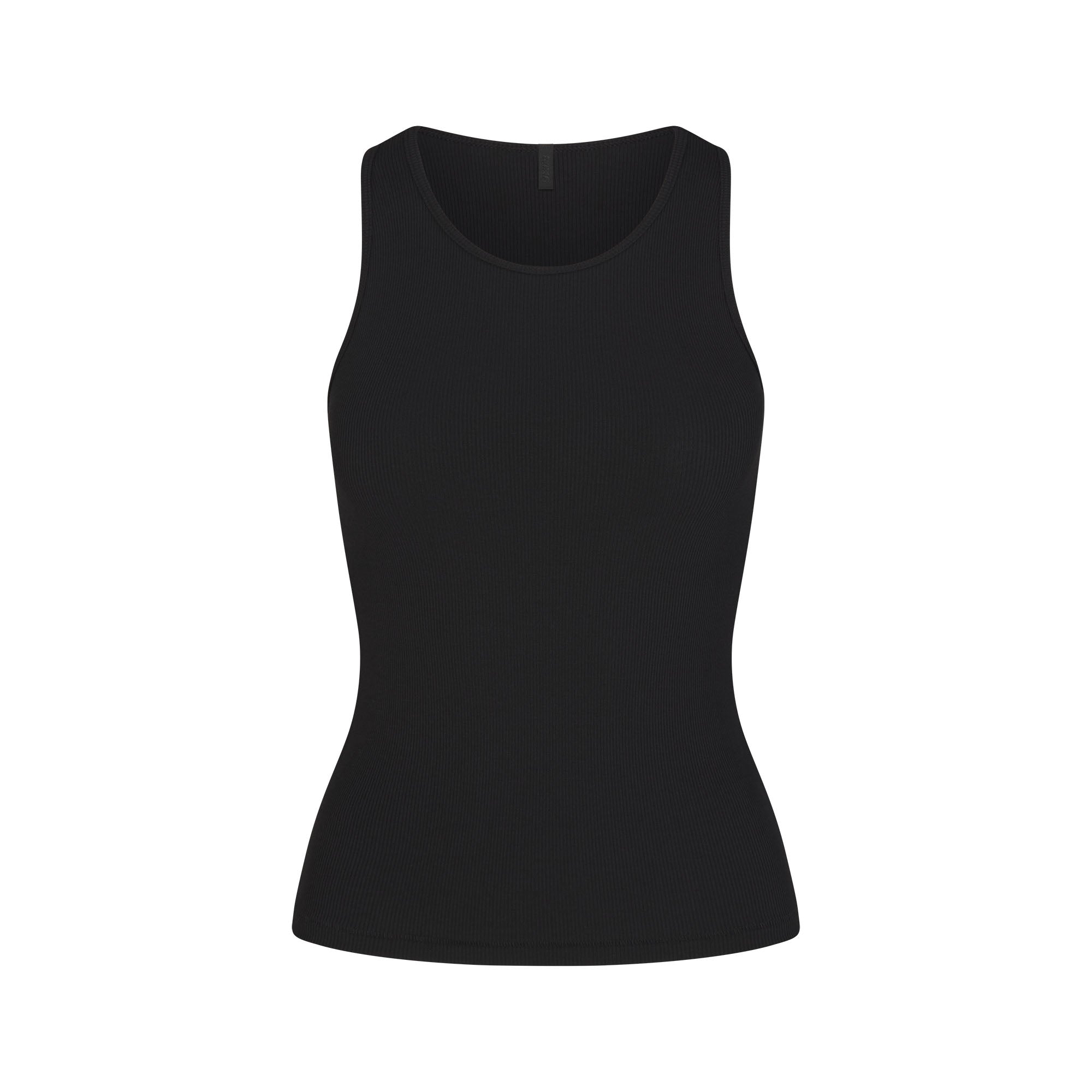 RIB SLEEP TANK | ONYX FLAT ON A WHITE BACKGROUND | FLT