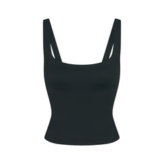 NikeSKIMS MATTE SQUARE NECK TANK | DARK TEAL FLAT ON A WHITE BACKGROUND | FLT