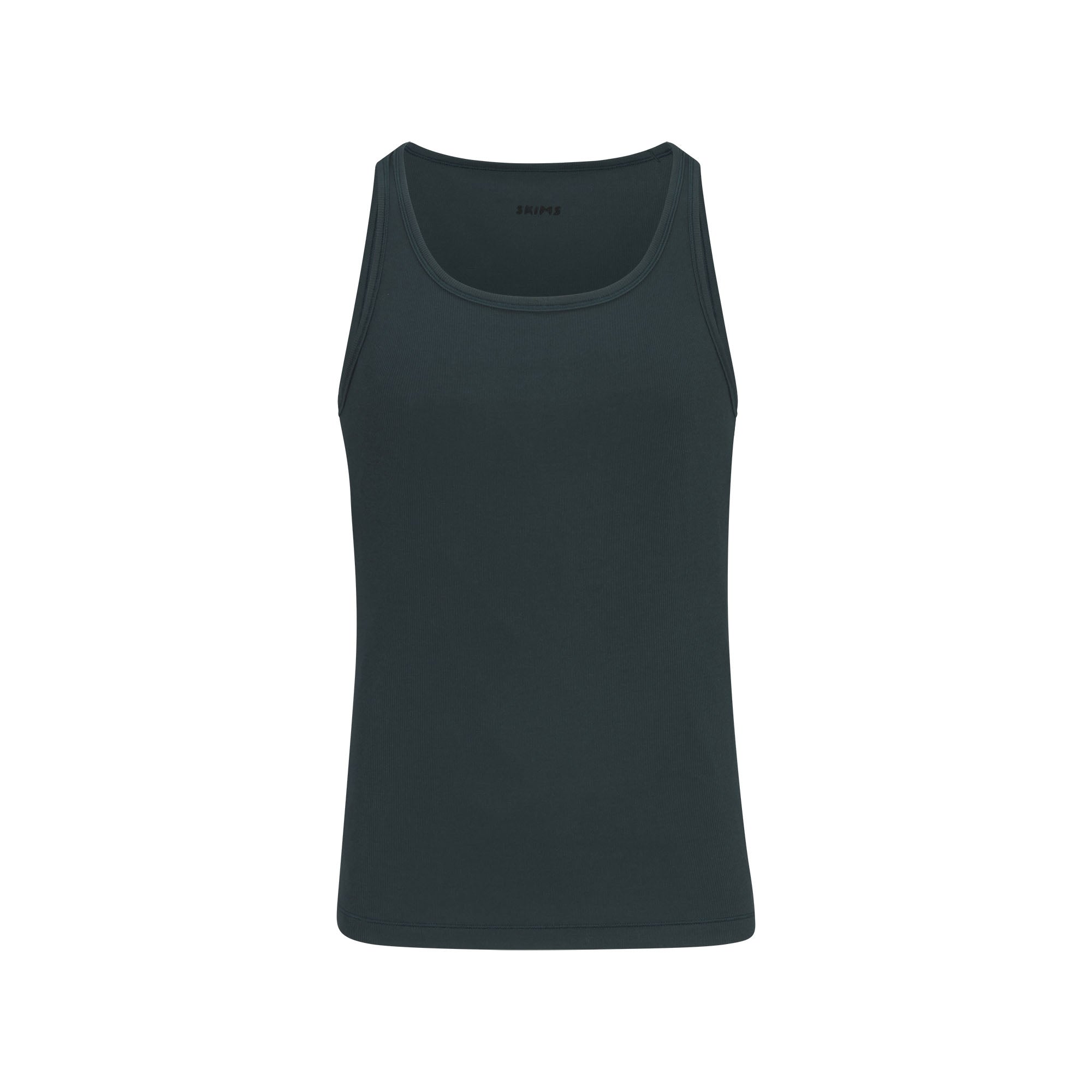 SKIMS COTTON MENS RIB TANK 3-PACK | VERDANT DARK SEPIA MULTI FLAT ON A WHITE BACKGROUND | FLT