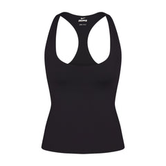 NikeSKIMS MATTE RACER BACK TANK | OBSIDIAN FLAT ON A WHITE BACKGROUND | FLT