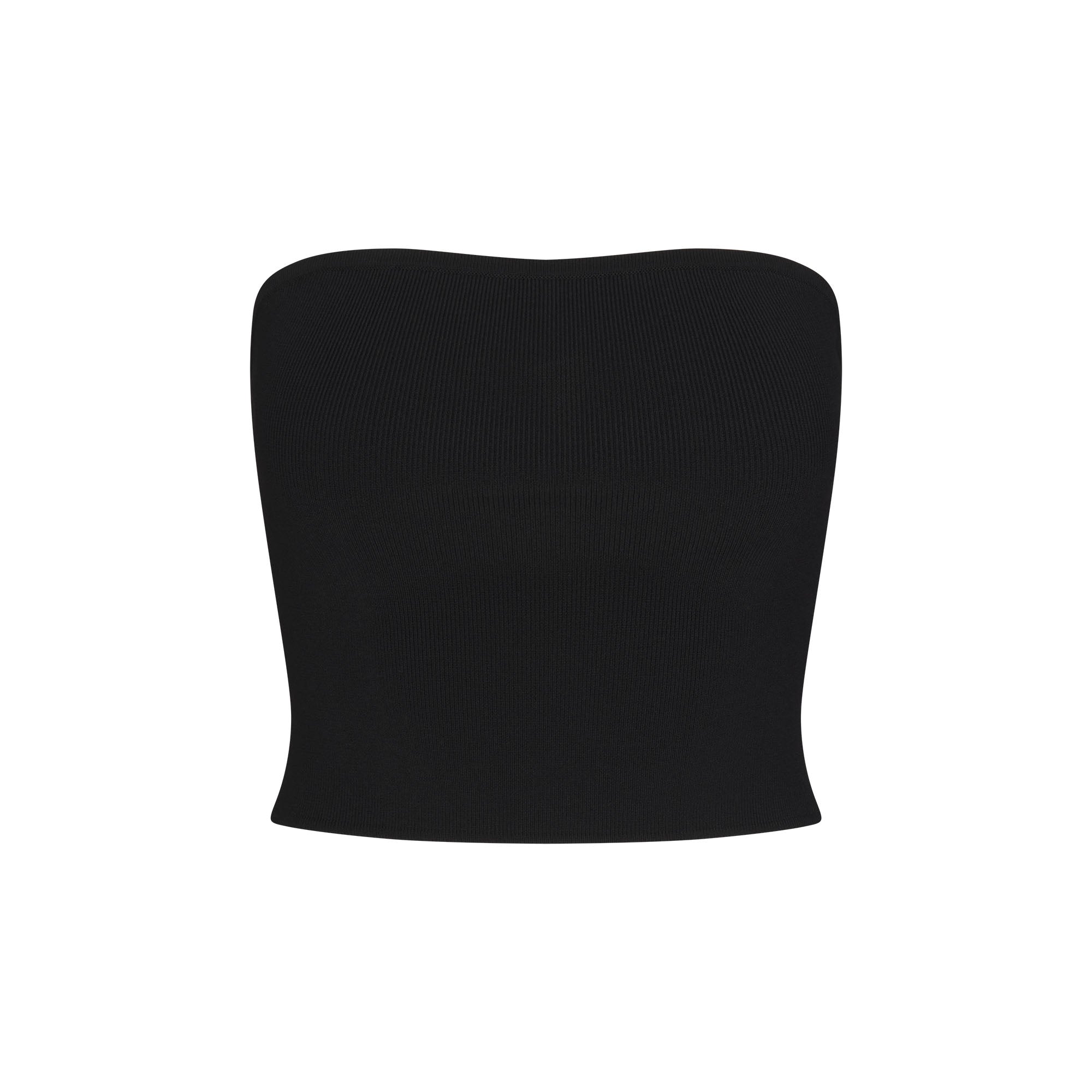 REFINED KNIT TUBE TOP | OBSIDIAN FLAT ON A WHITE BACKGROUND | FLT
