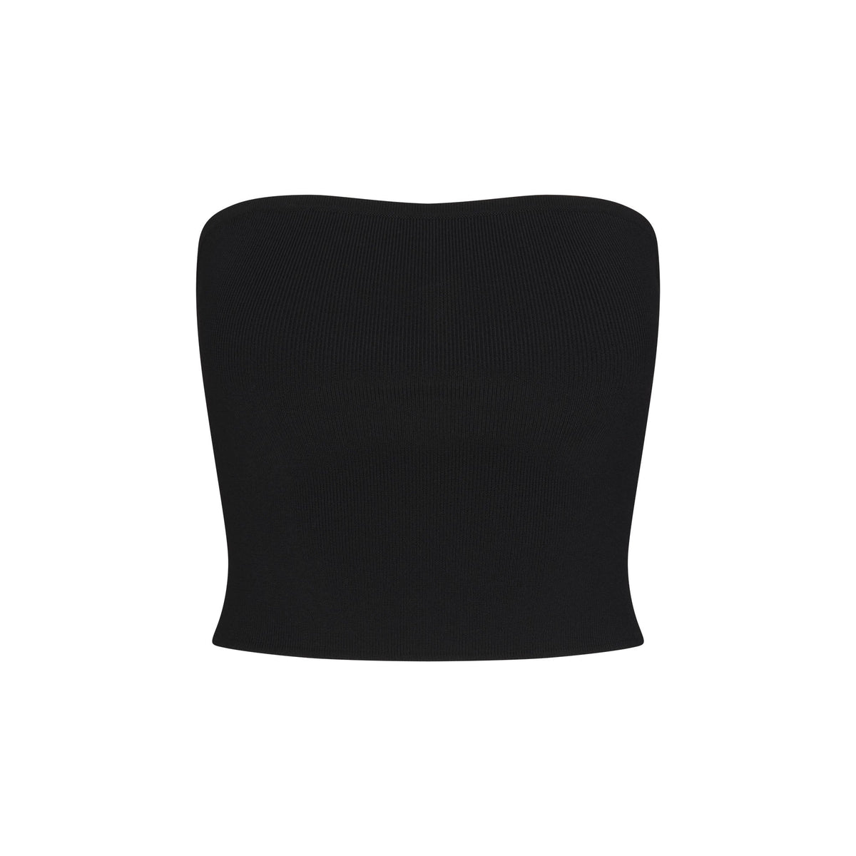 REFINED KNIT TUBE TOP | OBSIDIAN FLAT ON A WHITE BACKGROUND | FLT