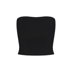 REFINED KNIT TUBE TOP | OBSIDIAN FLAT ON A WHITE BACKGROUND | FLT