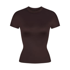 NikeSKIMS SHINE SHORT SLEEVE MOCK NECK TOP | PHOENIX FLAT ON A WHITE BACKGROUND | FLT