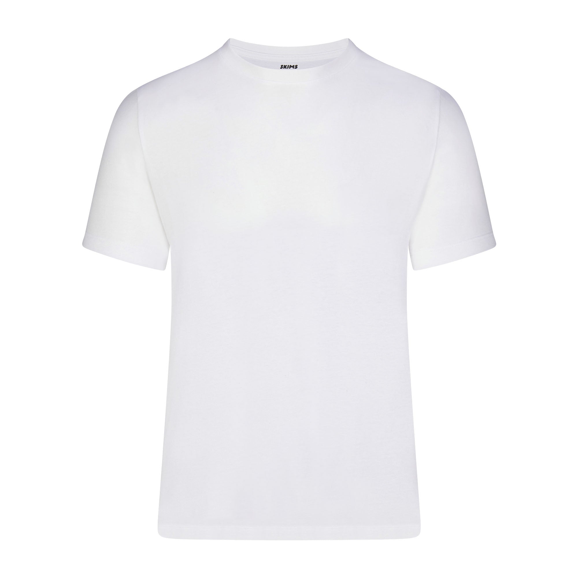 SKIMS COTTON MENS CLASSIC T-SHIRT | CHALK (MENS T-SHIRTS, MENS TOPS) LAYS FLAT ON A WHITE BACKGROUND | FLT