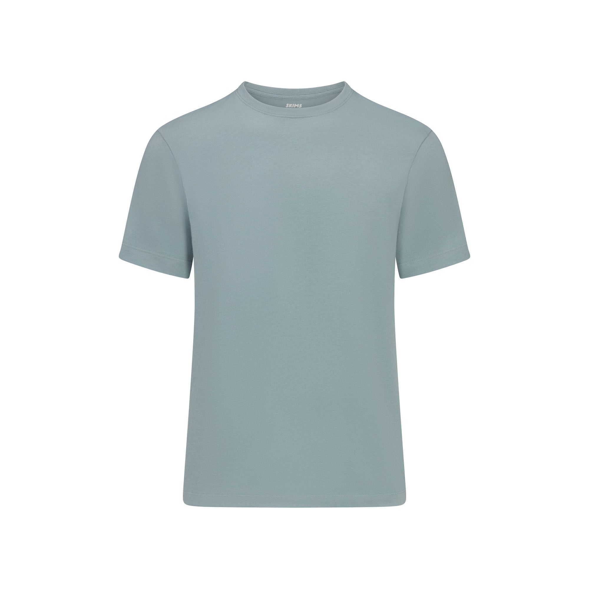 SKIMS COTTON MENS CLASSIC T-SHIRT | SKY FLAT ON A WHITE BACKGROUND | FLT