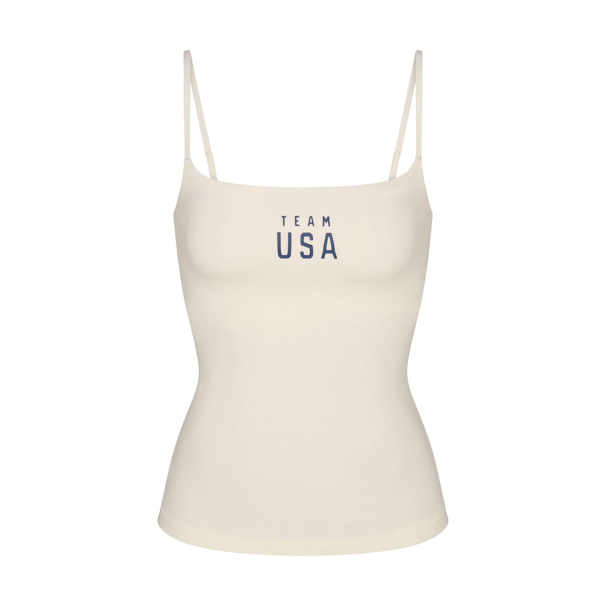SKIMS FOR TEAM USA COTTON JERSEY OLYMPIC CAMI | ECRUFLAT ON A WHITE BACKGROUND | FLT