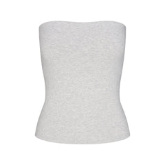 COTTON JERSEY TUBE TOP | LIGHT HEATHER GREY