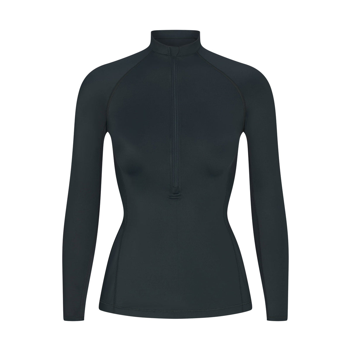 NikeSKIMS SHINE LONG SLEEVE HALF ZIP | DARK TEAL FLAT ON A WHITE BACKGROUND | FLT