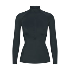 NikeSKIMS SHINE LONG SLEEVE HALF ZIP | DARK TEAL FLAT ON A WHITE BACKGROUND | FLT