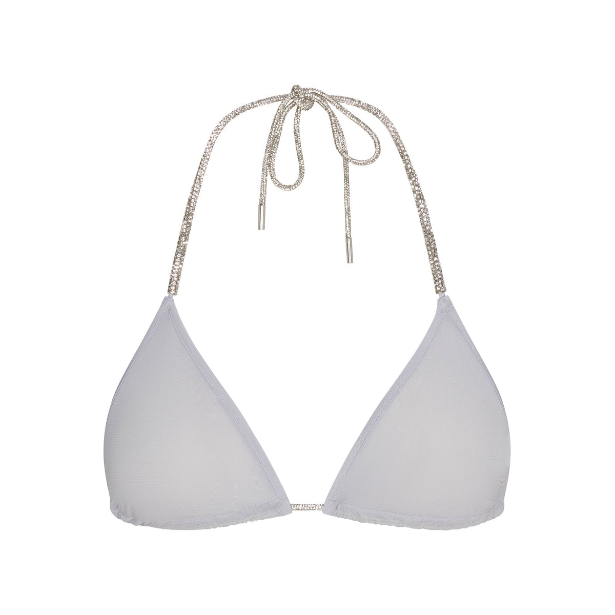 RHINESTONE KNIT TRIANGLE BRALETTE | ZEN BLUE FLAT ON A WHITE BACKGROUND | FLT