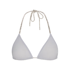 RHINESTONE KNIT TRIANGLE BRALETTE | ZEN BLUE FLAT ON A WHITE BACKGROUND | FLT