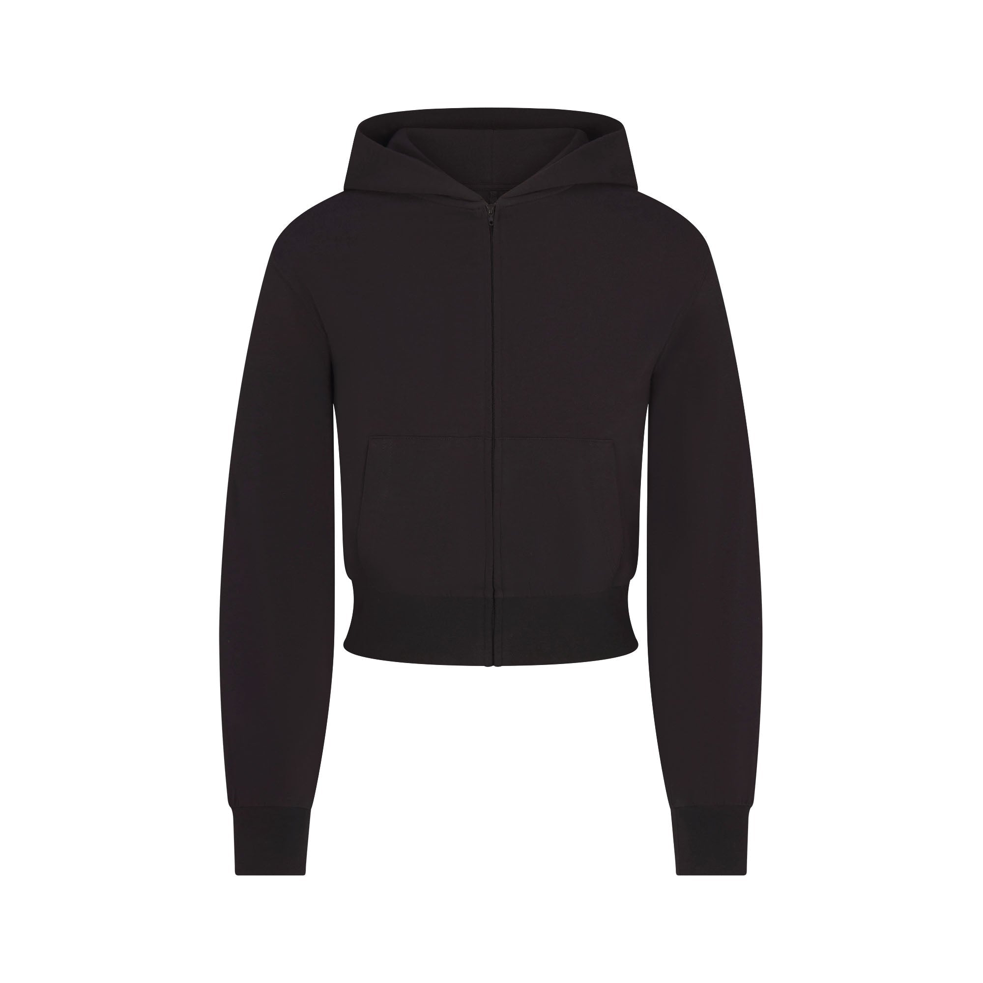 COTTON JERSEY ZIP UP HOODIE | SOOT FLAT ON A WHITE BACKGROUND | FLT