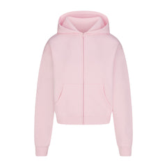 COTTON FLEECE CLASSIC ZIP UP HOODIE | CHERRY BLOSSOM & LAYS FLAT ON A WHITE BACKGROUND | FLT