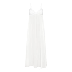 SKIMS ROMANCE LONG SLIP | IVORY LAYS FLAT ON A WHITE BACKGROUND | FLT 